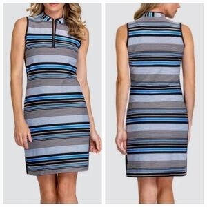 Tail Dee Dee Blue/Black Striped Sleeveless Golf Activewear Dress Sz XL